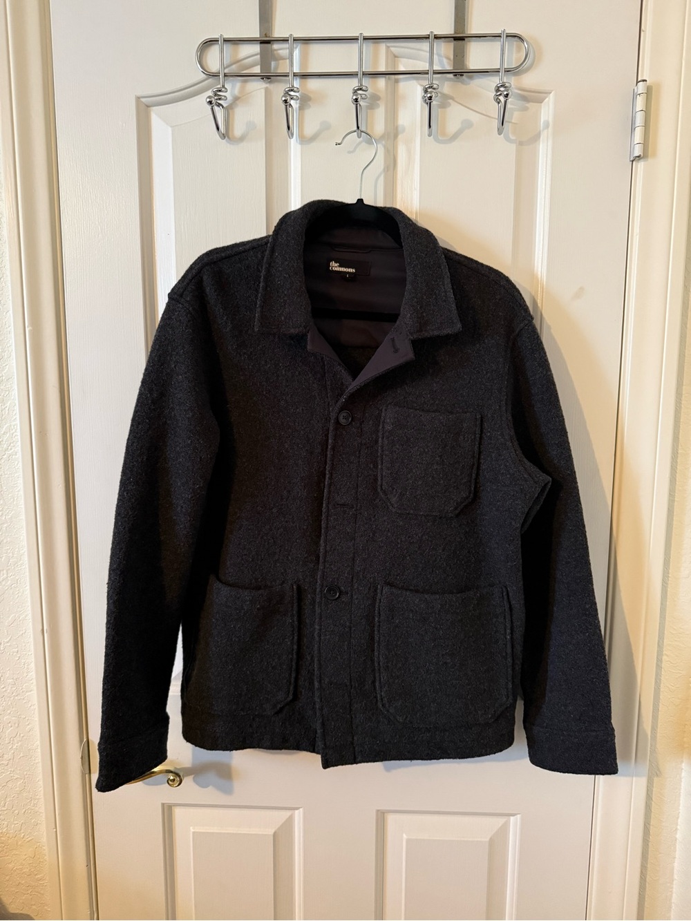 Men's Black Lightweight Shirt Jacket with Patch Pockets